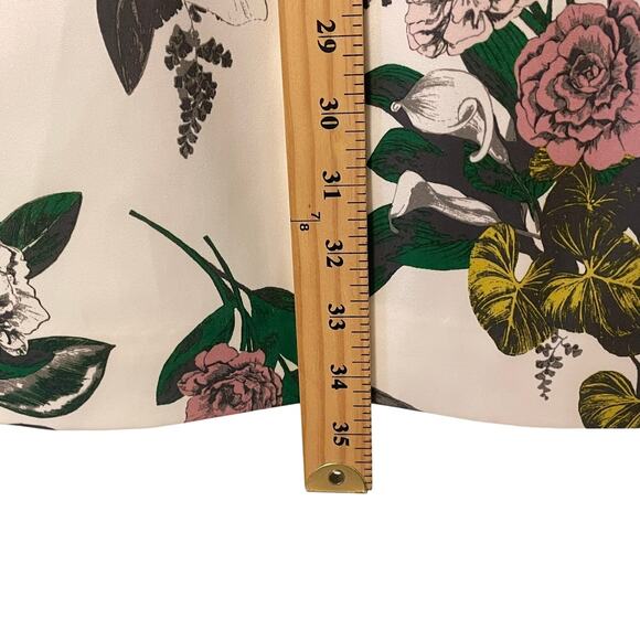 H&M Floral Sheath Cocktail Dress Beaded Detail Cutout Back Size 2 - Picture 5 of 7